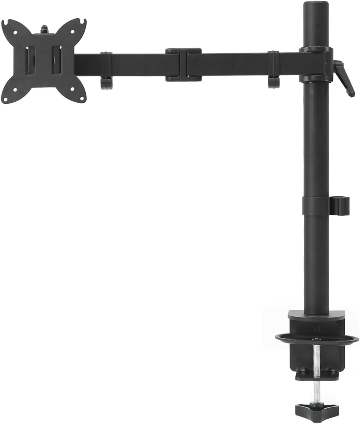 Amazon Basics Adjustable Single Monitor Arm Desk Mount, Holds up to 32" (38” Ultrawide) and 22 lbs, Adjustable Tension, VESA 75x75/100x100, Black