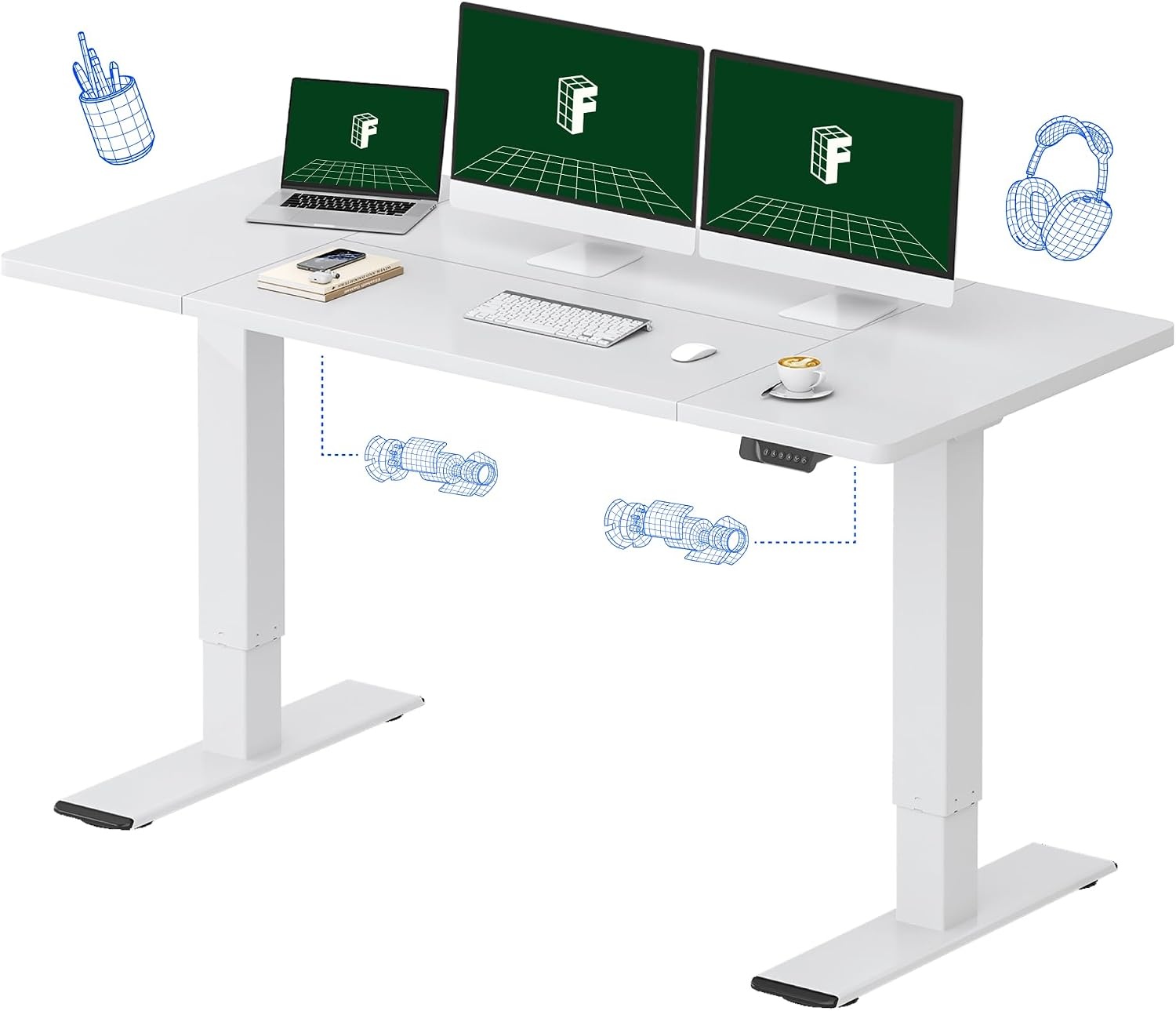 FLEXISPOT 63"x28" Electric Standing Desk, White